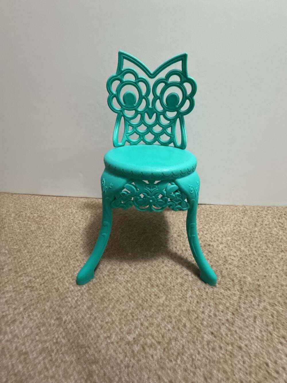 American Girl WellieWishers Garden Party Chair Teal Owl Doll Furniture